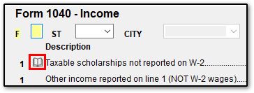 Image showing TheTaxBook icon in data entry.